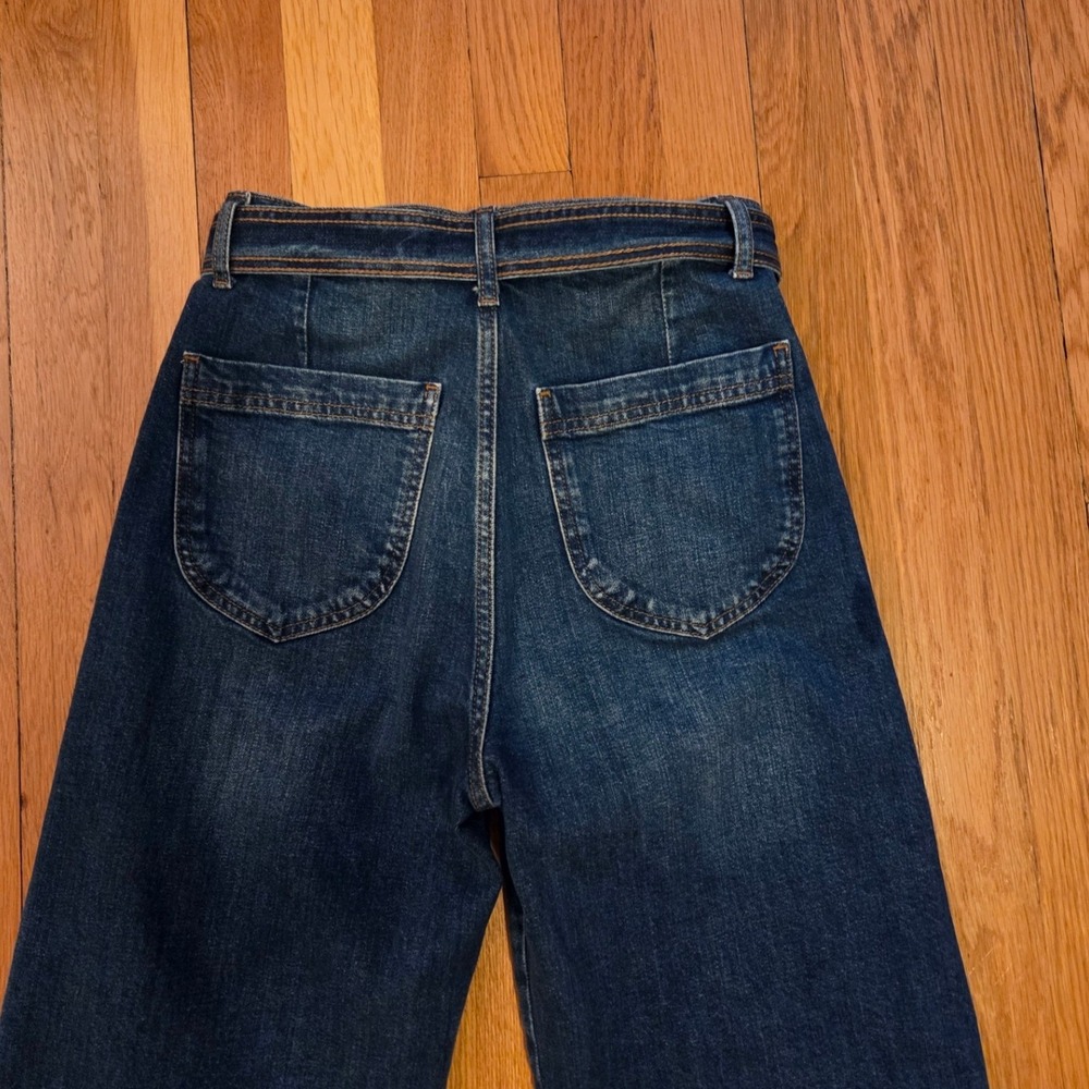 Reformation "Amelie" Jeans High Rise Wide Leg Belted Cotton Salinas Wash Sz 28 - Picture 12 of 14